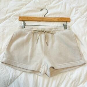 Better Together Beige Fleece Sweat Shorts Women’s Small Cozy Loungewear Pockets
